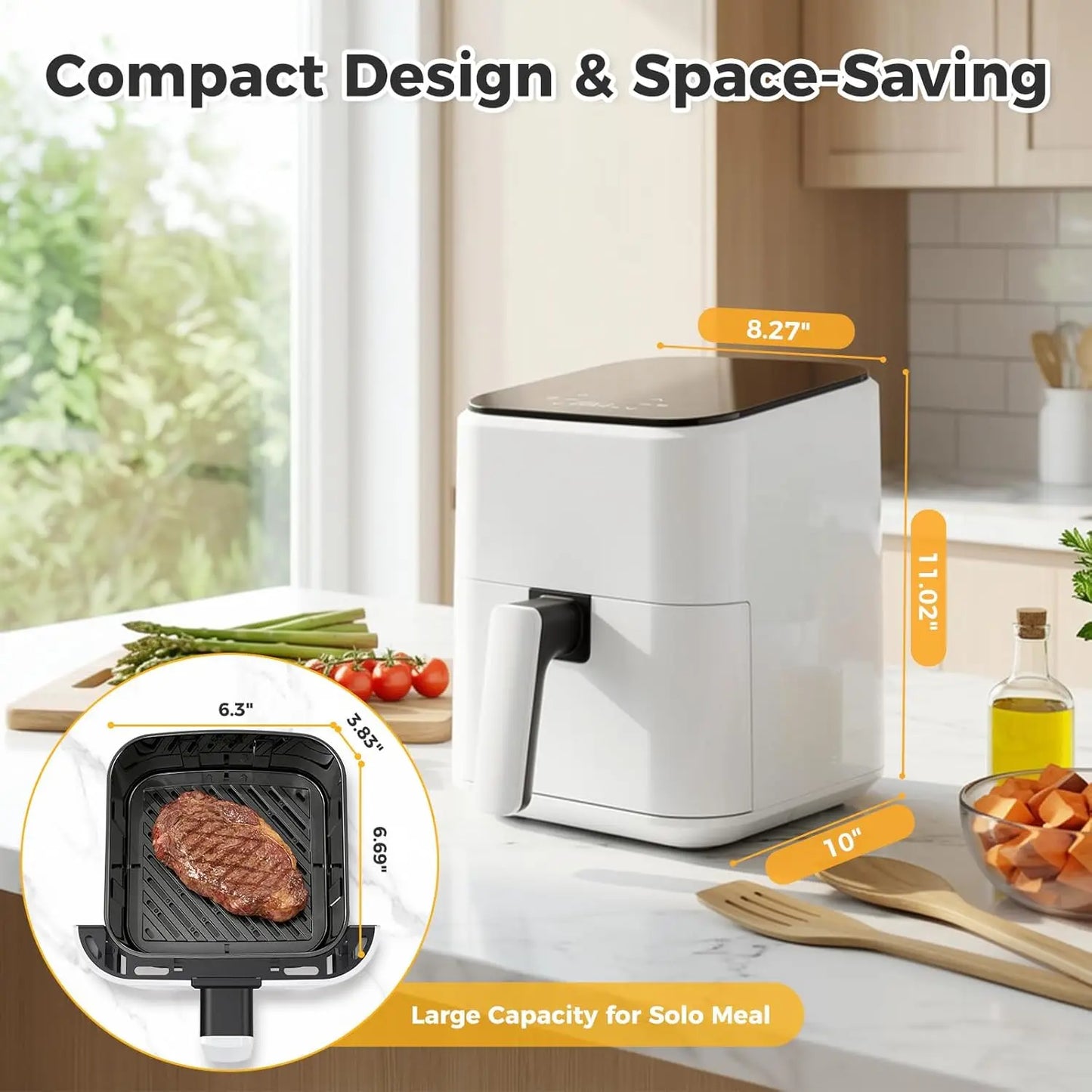 3QT Air Fryer, with Digital Touch Panel