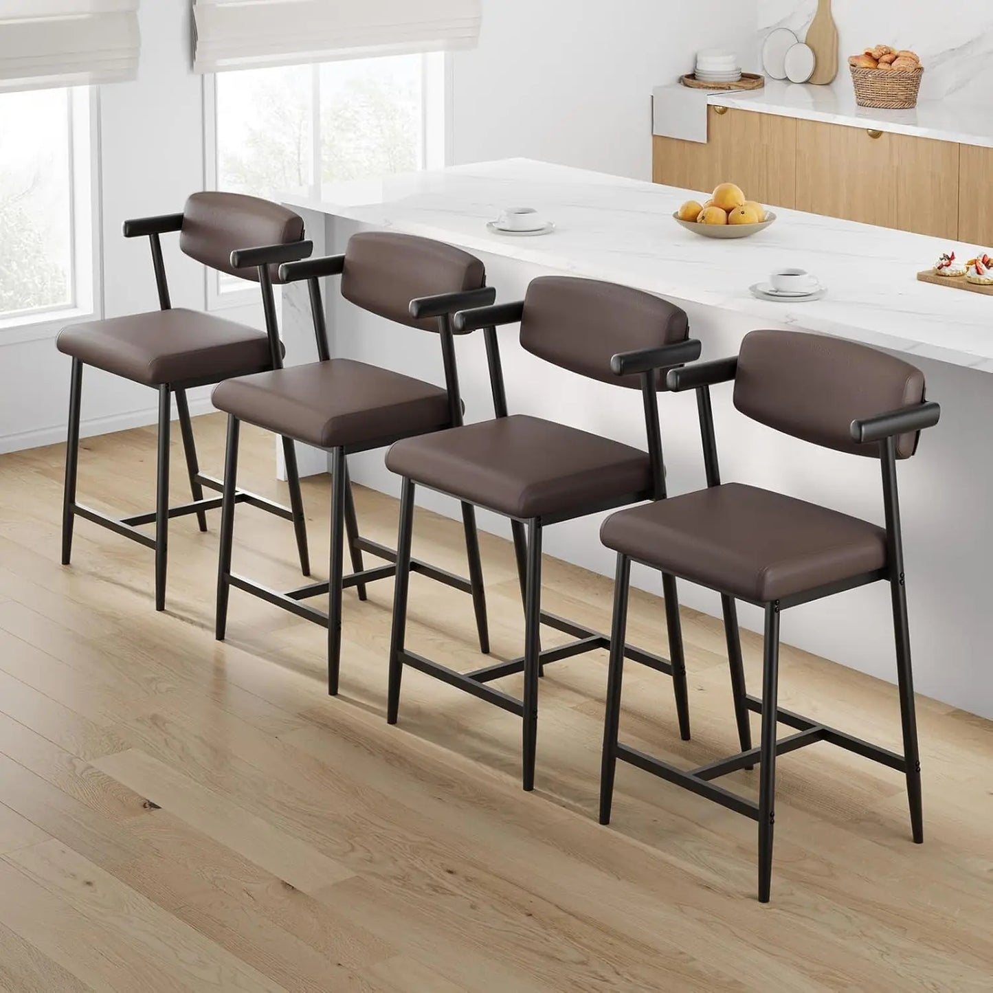 2PCS Counter Height Bar Stools