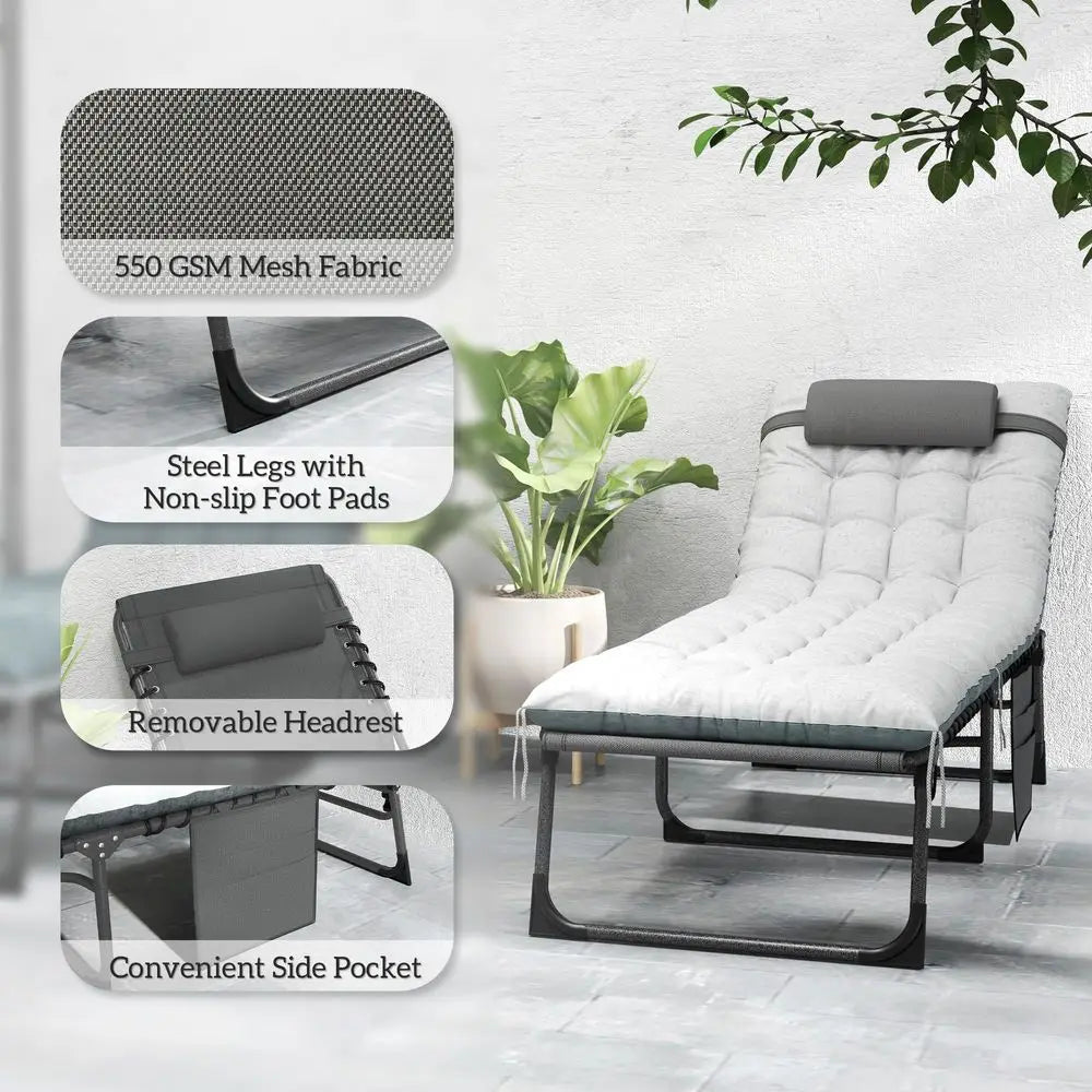 Chaise Lounge Chair Outdoor Set of 2