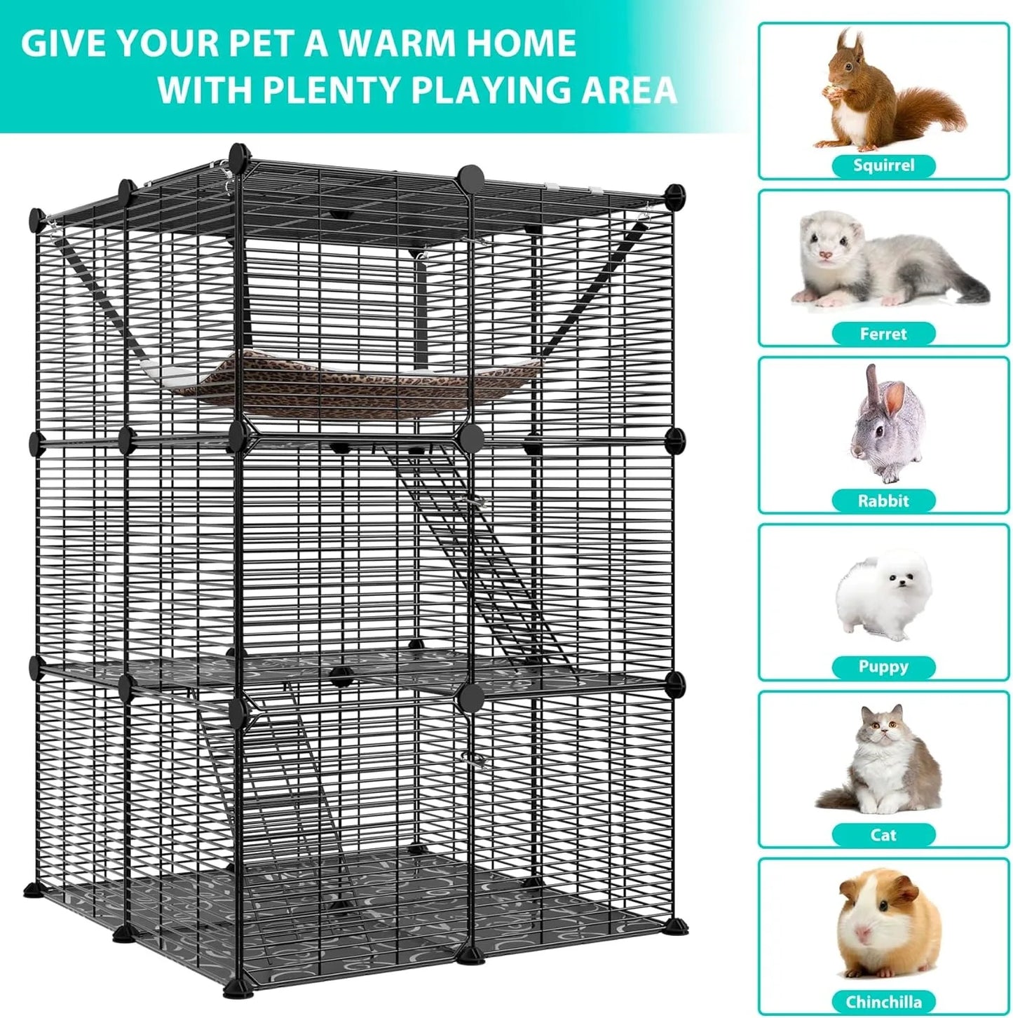 3-Tier Cat Cage Indoor Cat Enclosures
