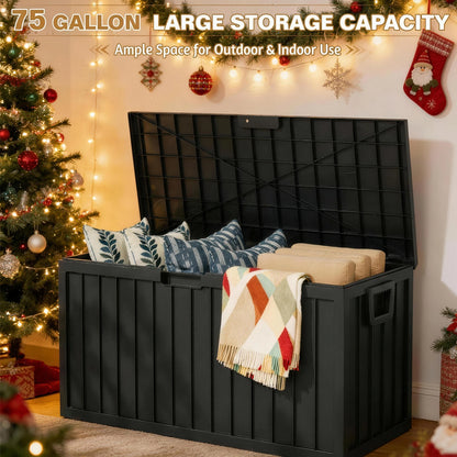 75 Gallon Resin Outdoor Waterproof Deck Box