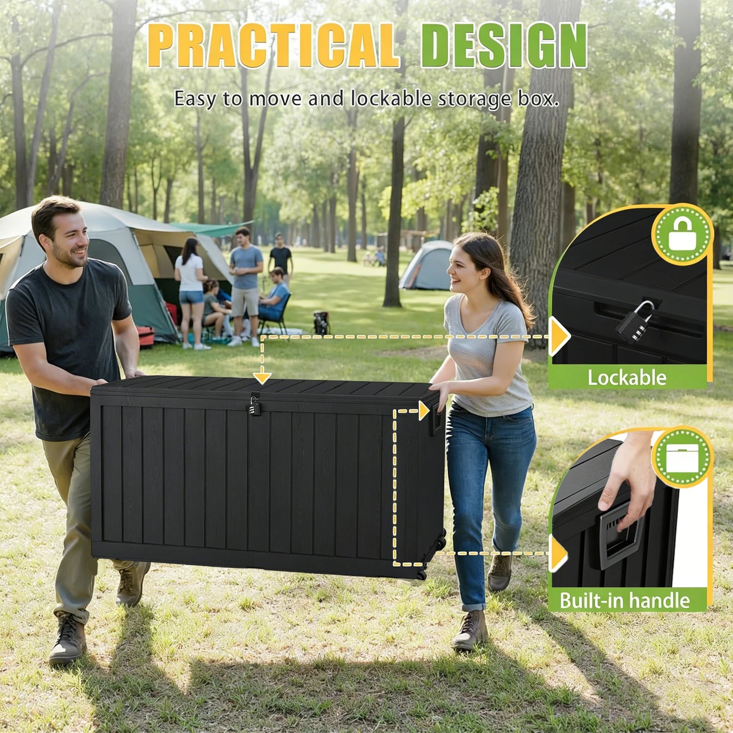 75 Gallon Resin Outdoor Waterproof Deck Box
