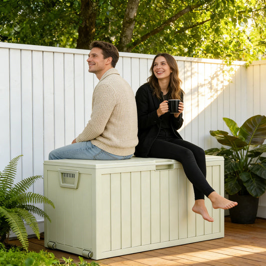 75 Gallon Resin Outdoor Waterproof Deck Box