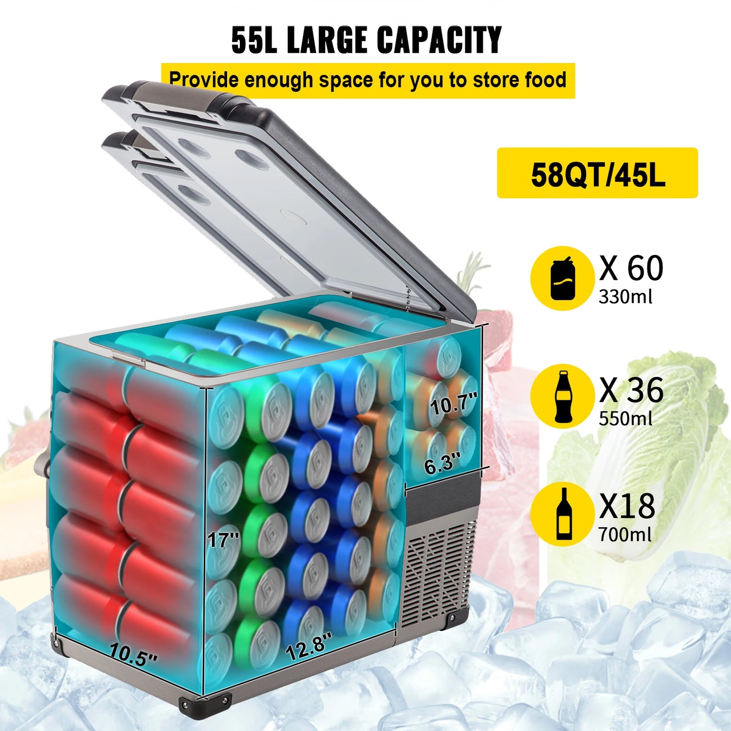 Car Refrigerator Mini Fridge Freezer