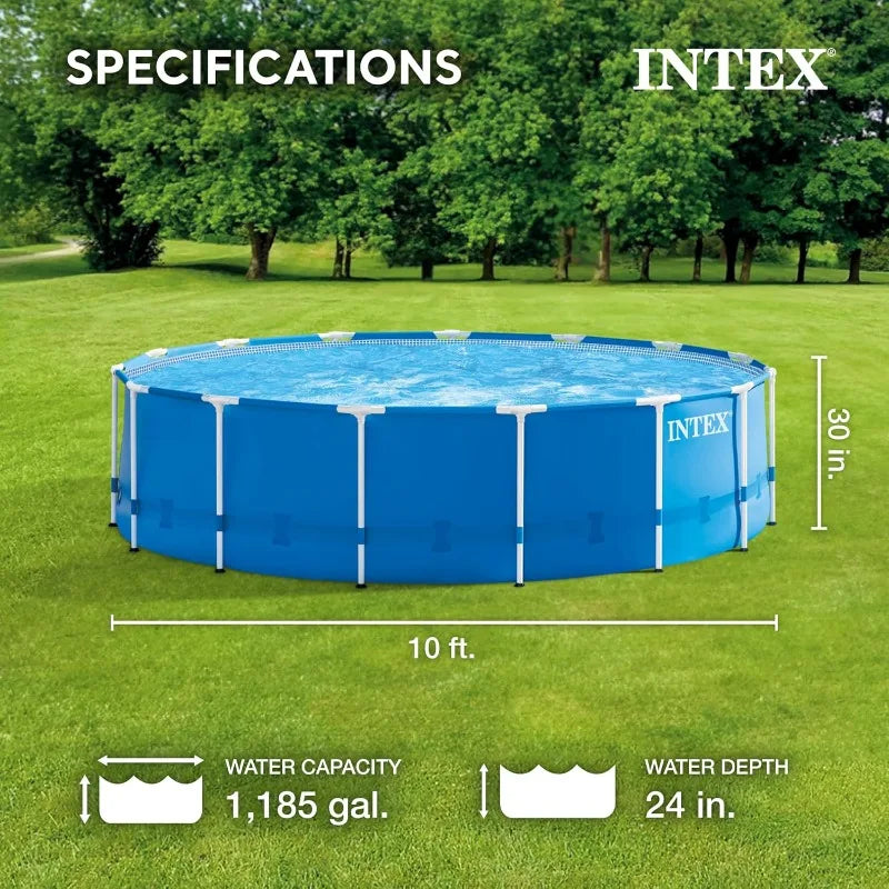 10ft x 30in Metal Frame Pool with 330 GPH Filter Pump,