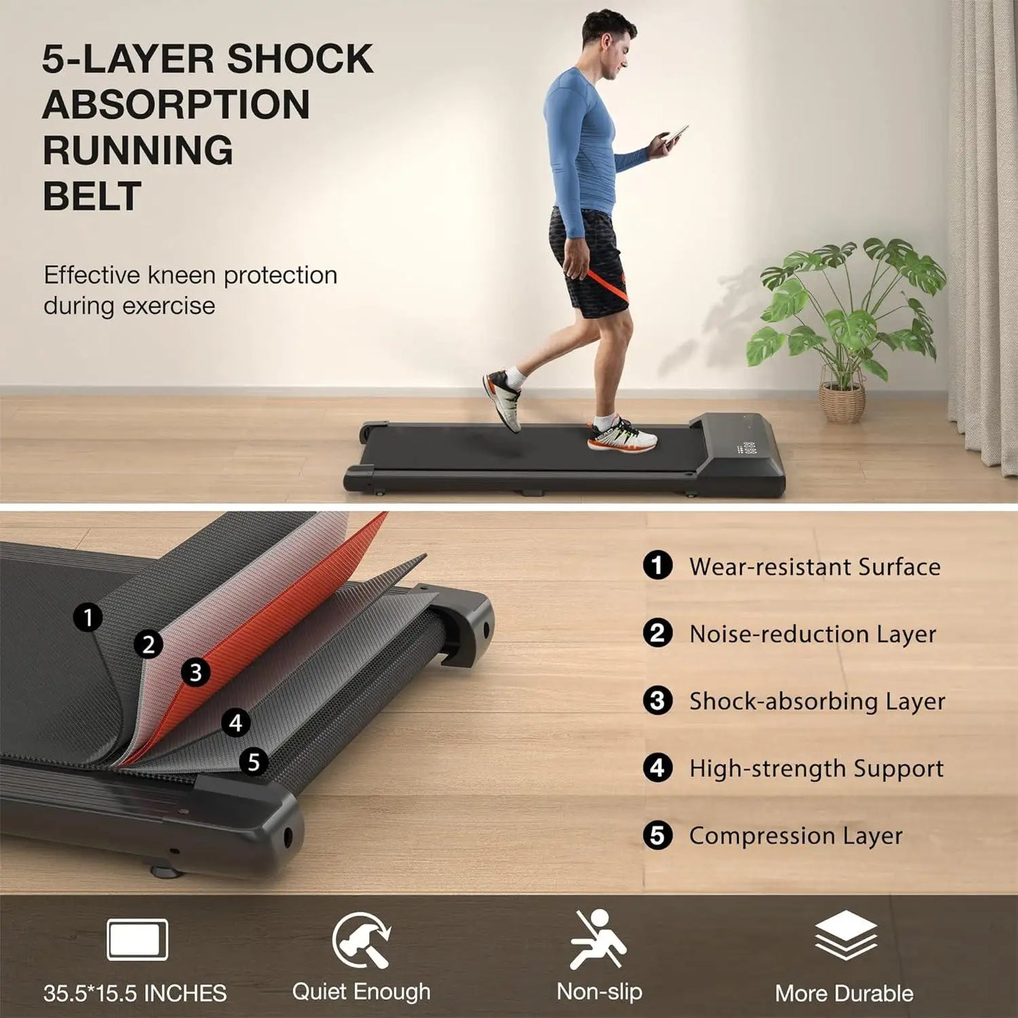 2-in-1 Home/Office Treadmill