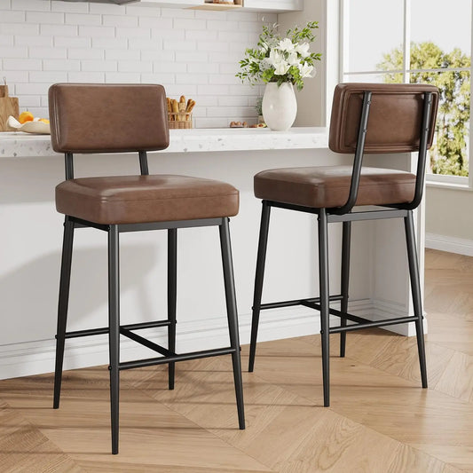 2 Pcs Bar Stools Leather Island ,Counter