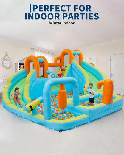 10-in-1 Inflatable Bounce House with Slide