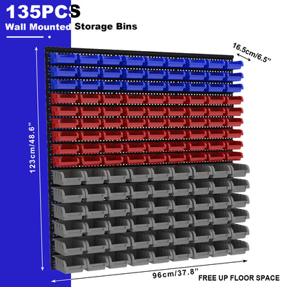 45/90/135pcs Wall-Mounted Tool Organizer