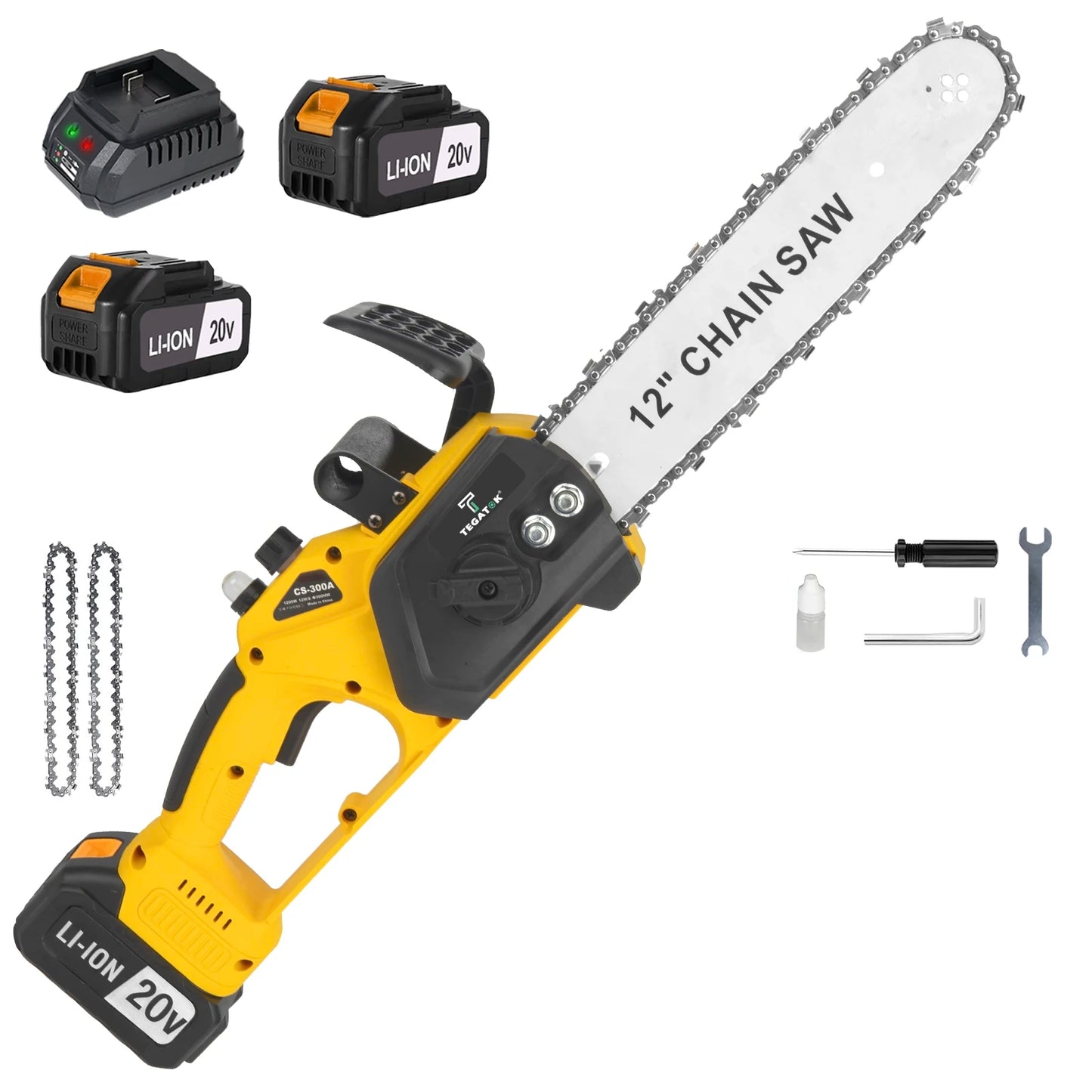 12 Inch Chainsaw Handheld Two Batteries
