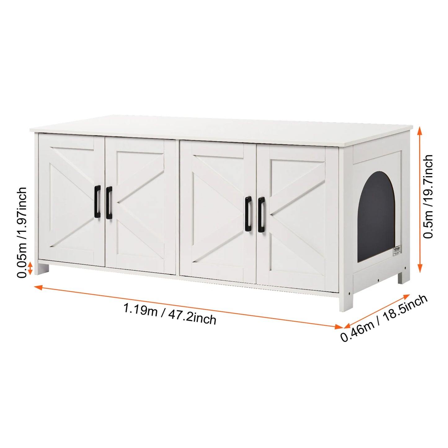 Cat Litter Box Enclosure Hidden Wooden Cabinet
