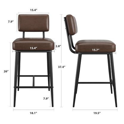 2 Pcs Bar Stools Leather Island ,Counter