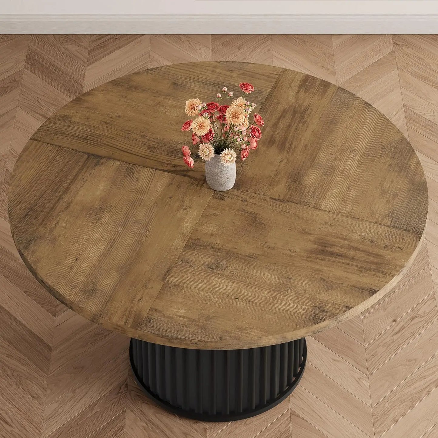 47" Round Dining Table for 4-6 People