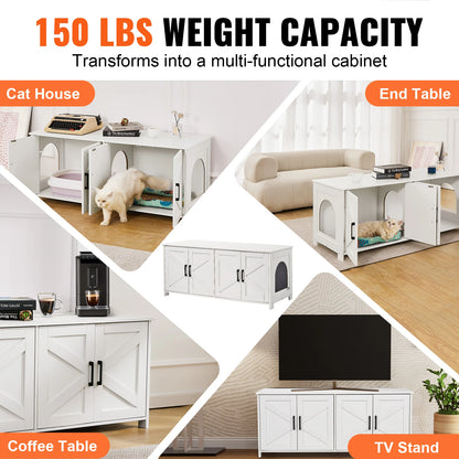 Cat Litter Box Enclosure Hidden Wooden Cabinet