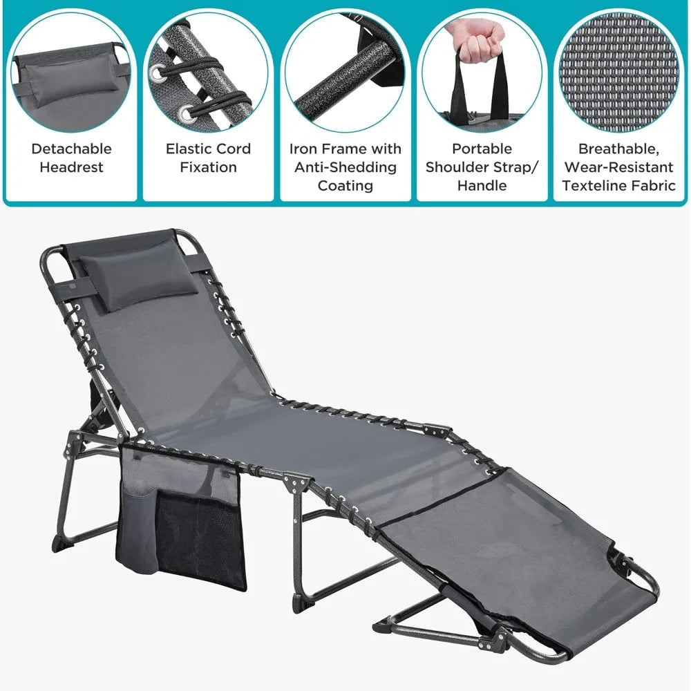 5 Position Outdoor Chaise Lounge Chair