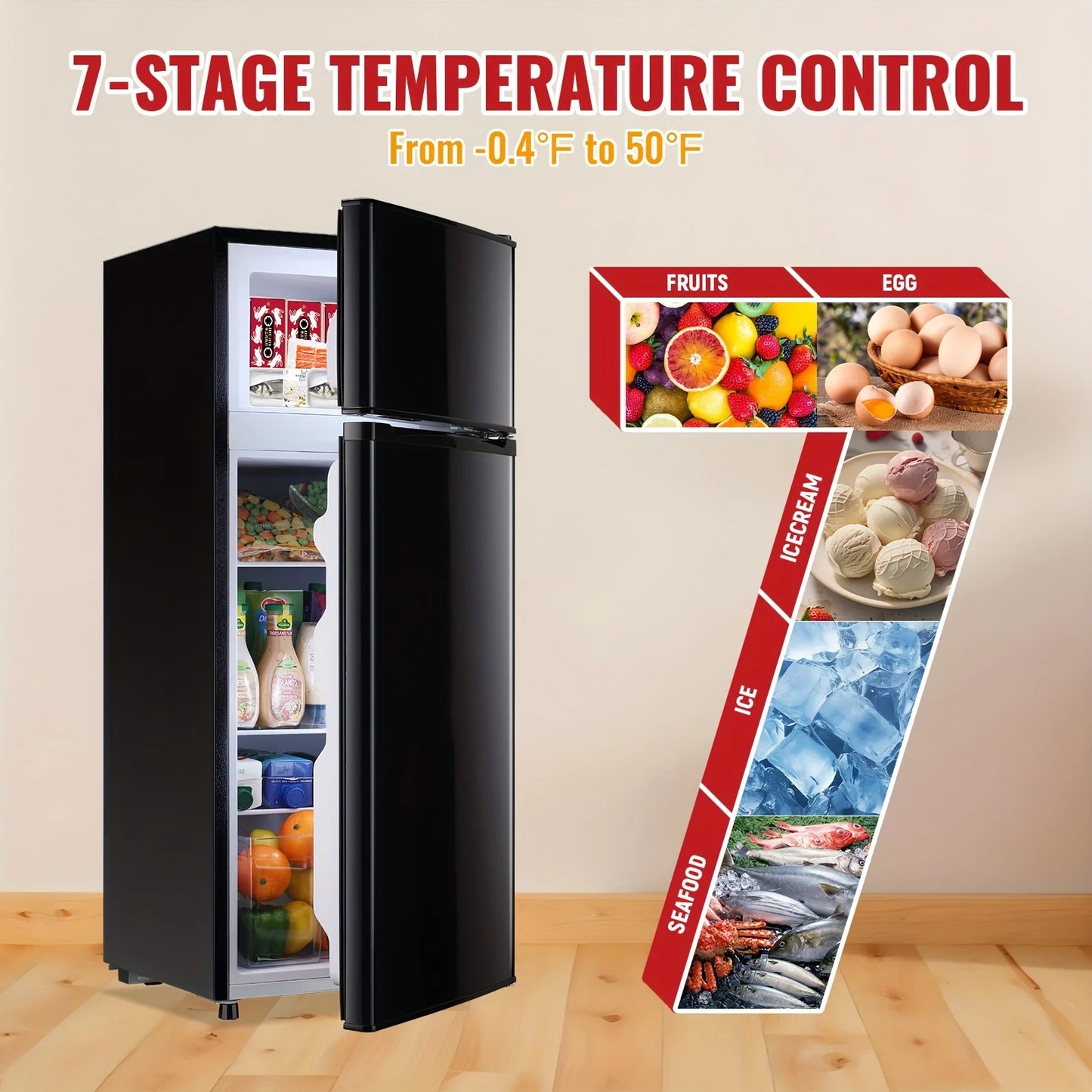 2.5/3.5/4.5 Cu.Ft Mini Fridge with Freezer,