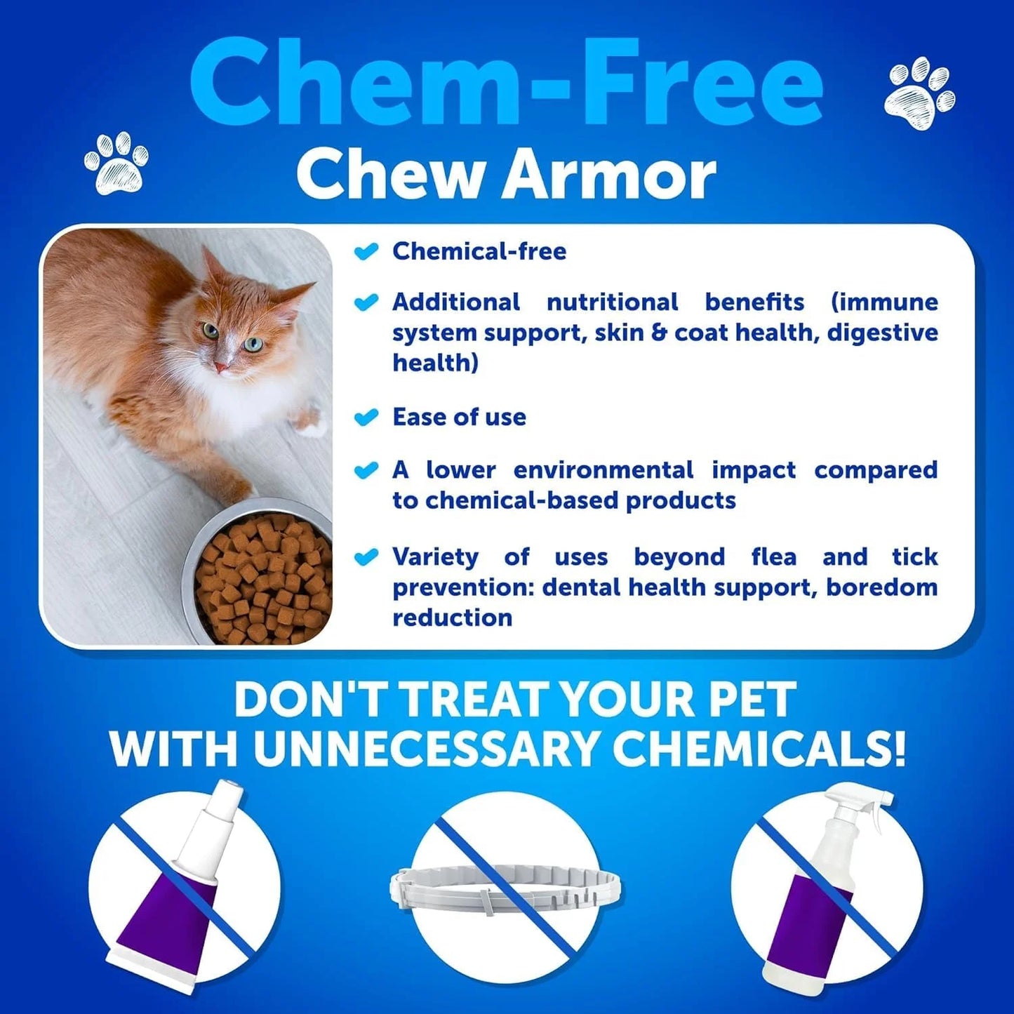 Cat Flea &Tick Control Chews Coat, Health Support