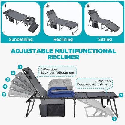 5 Position Outdoor Chaise Lounge Chair