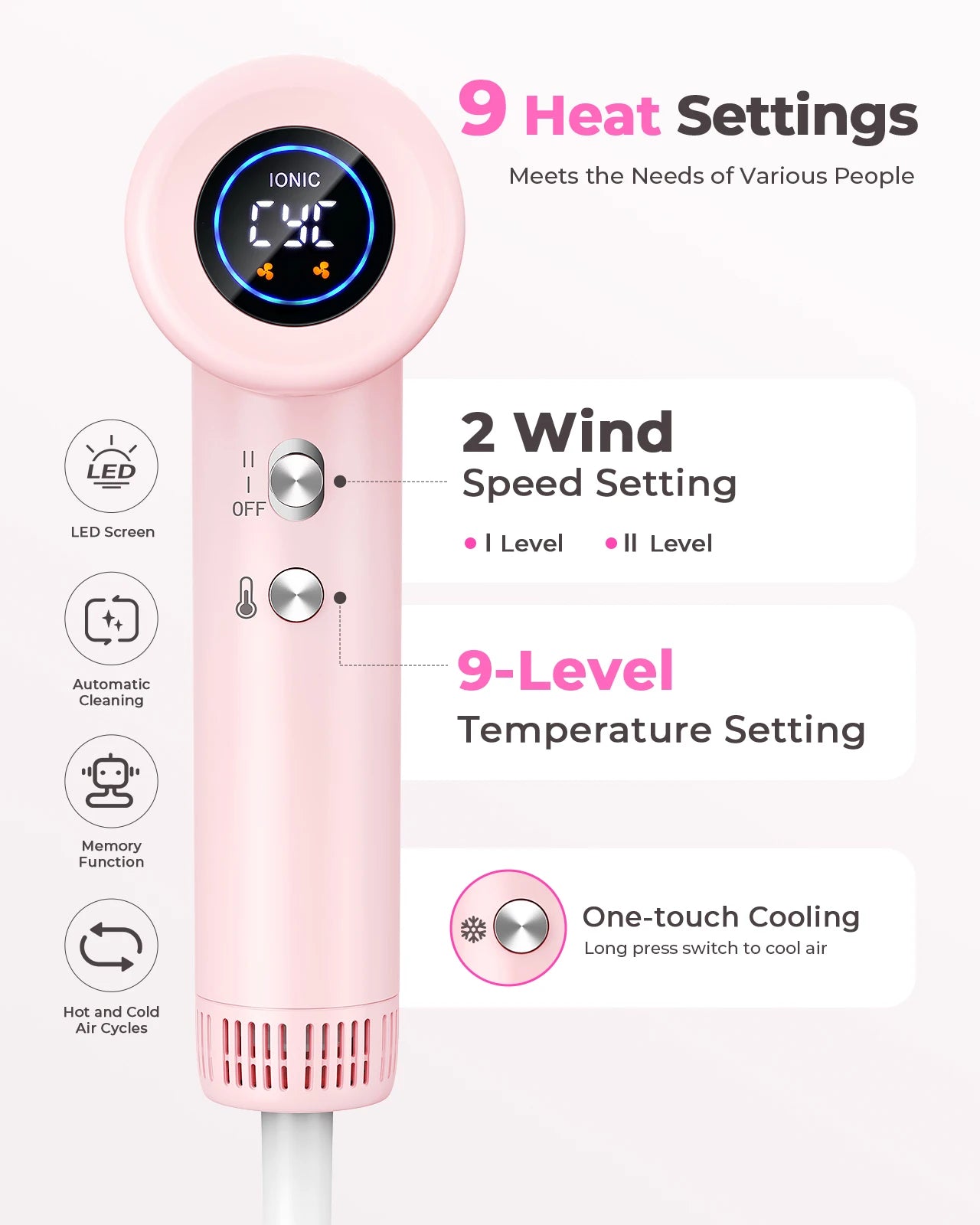 High Speed Hair Dryer Cold Hot Silent
