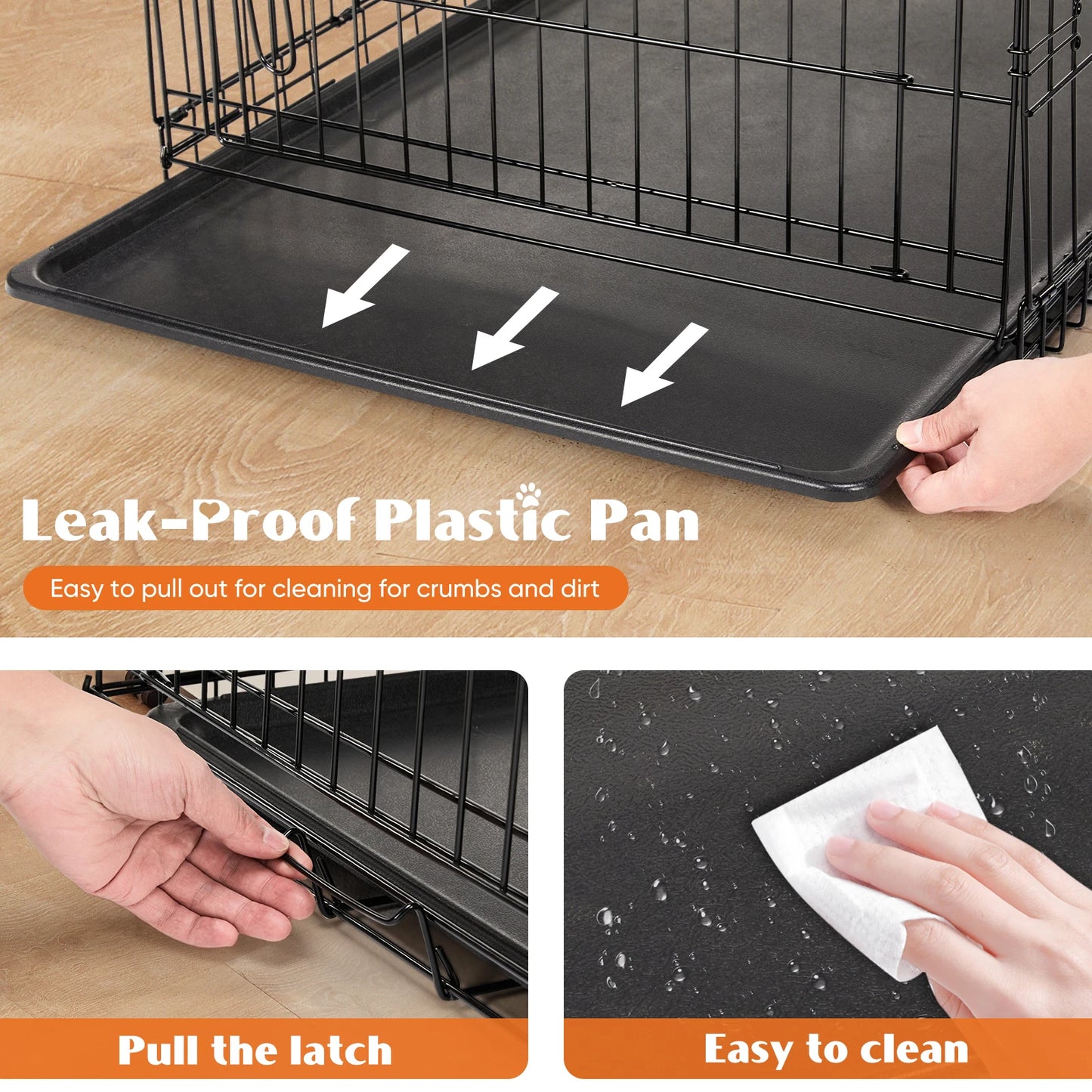 Double Door Folding Wire Dog Cage