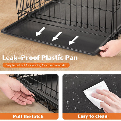 Double Door Folding Wire Dog Cage