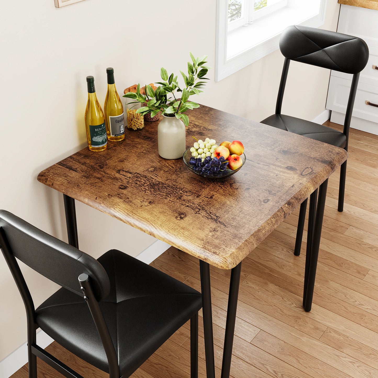 Dining Table for 2 with Upholstered Chairs
