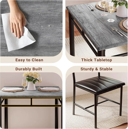 Small Kitchen Table with Upholstered Chairs
