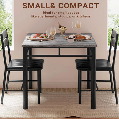 Small Kitchen Table with Upholstered Chairs