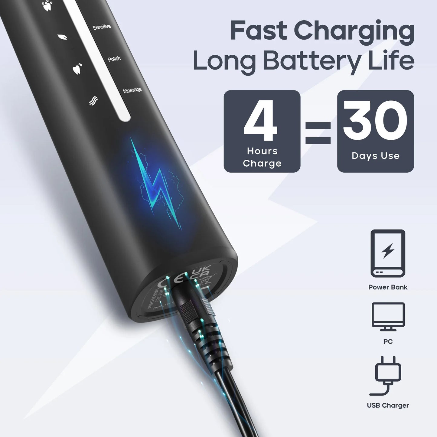 Rechargeable Electric Toothbrush Smart Automatic Waterproof