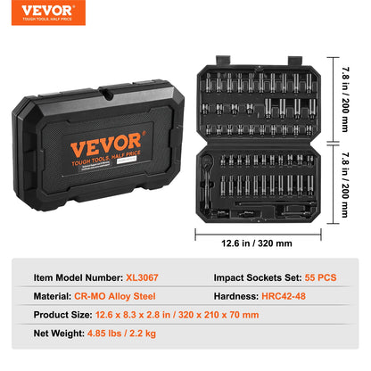 Impact Socket Set Deep Shallow Socket