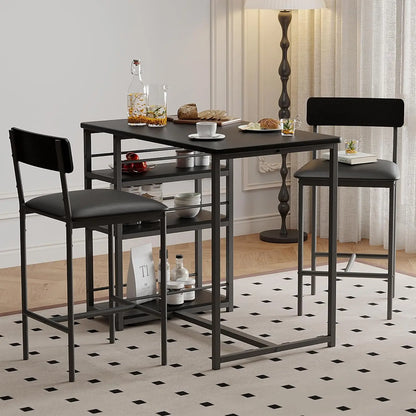 3 Piece Kitchen Table with Cushion Chairs