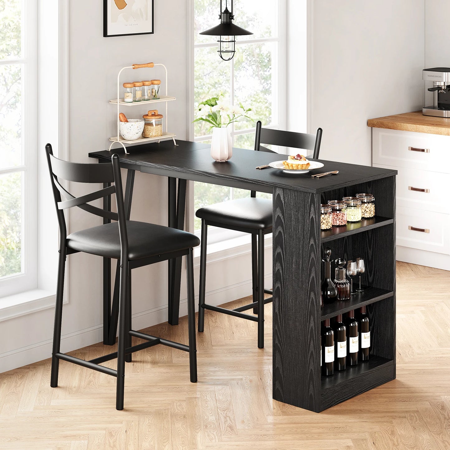 Farmhouse Bar Table and Chairs Set