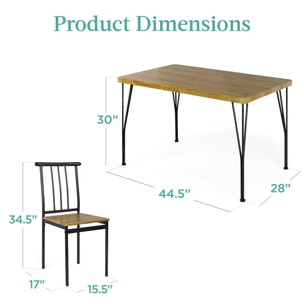5Piece Modern Rectangular Dining Table