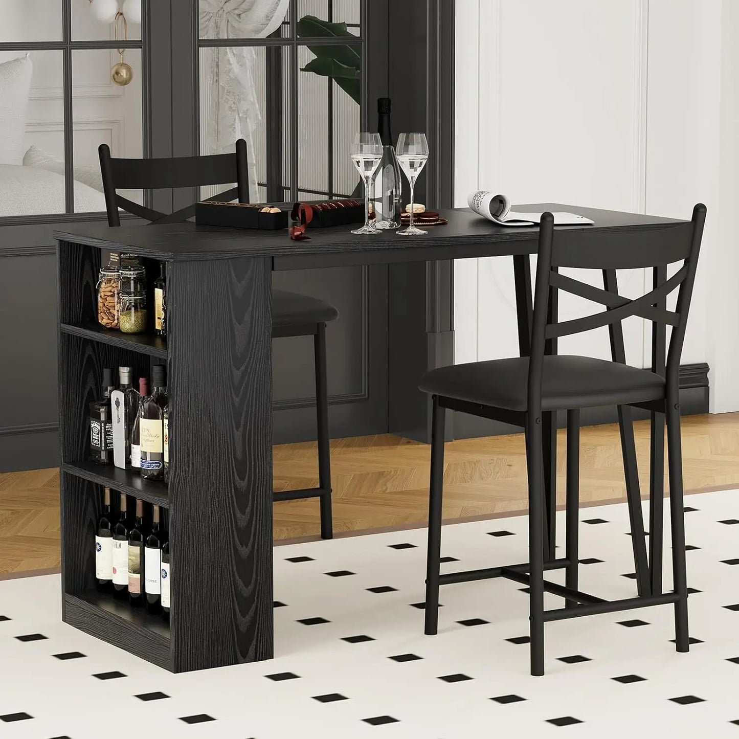 Farmhouse Bar Table and Chairs Set