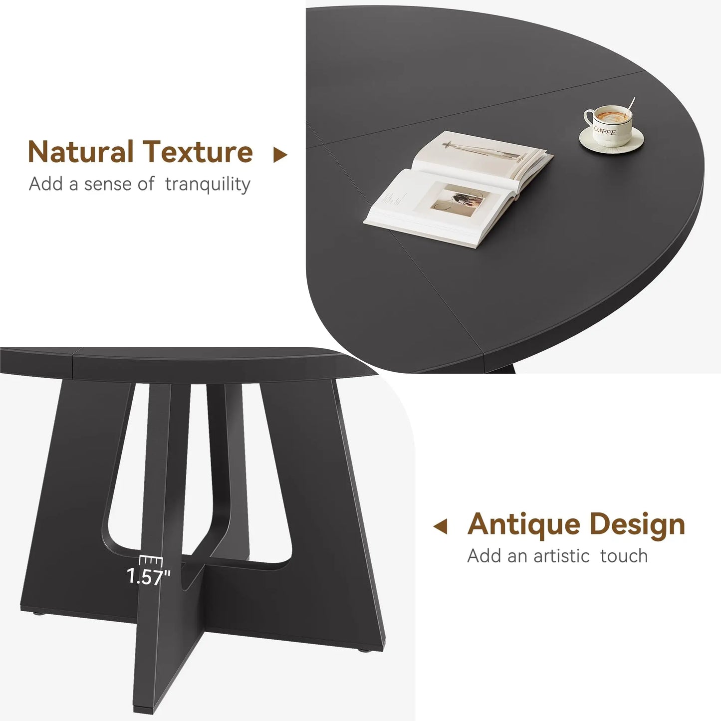 47-Inch Large Wooden Kitchen Table