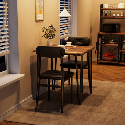Dining Table for 2 with Upholstered Chairs