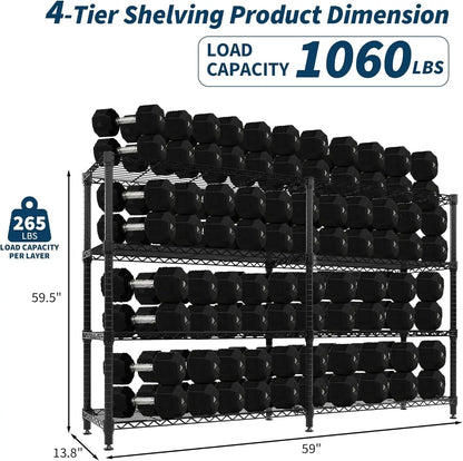Heavy Duty Metal Shelving Unit 4-Tier
