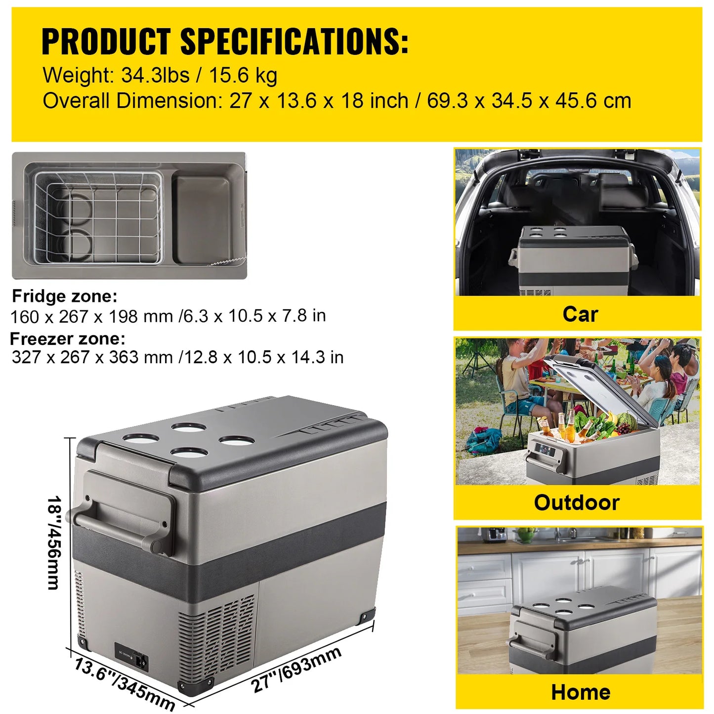 Car Refrigerator Mini Fridge Freezer