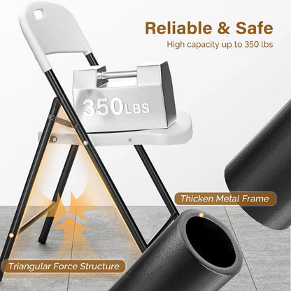 10-Pack White Plastic Folding Chairs