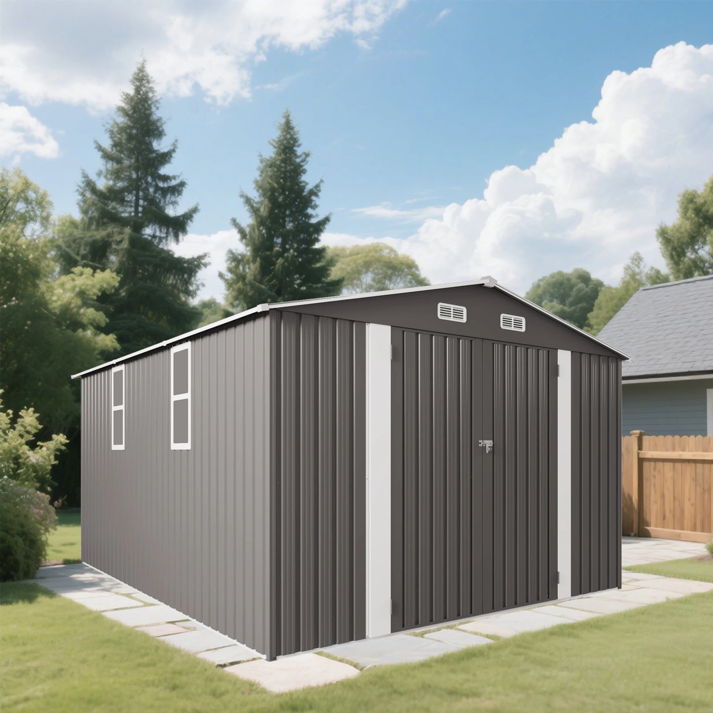 10x12FT Outdoor Storage Shed  Metal