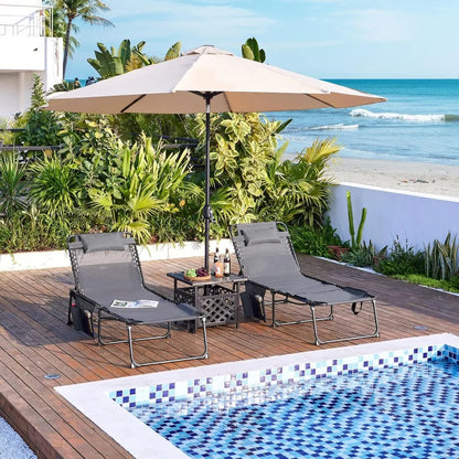 5 Position Outdoor Chaise Lounge Chair