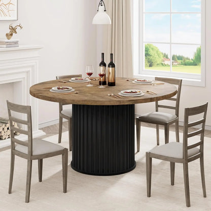 47" Round Dining Table for 4-6 People
