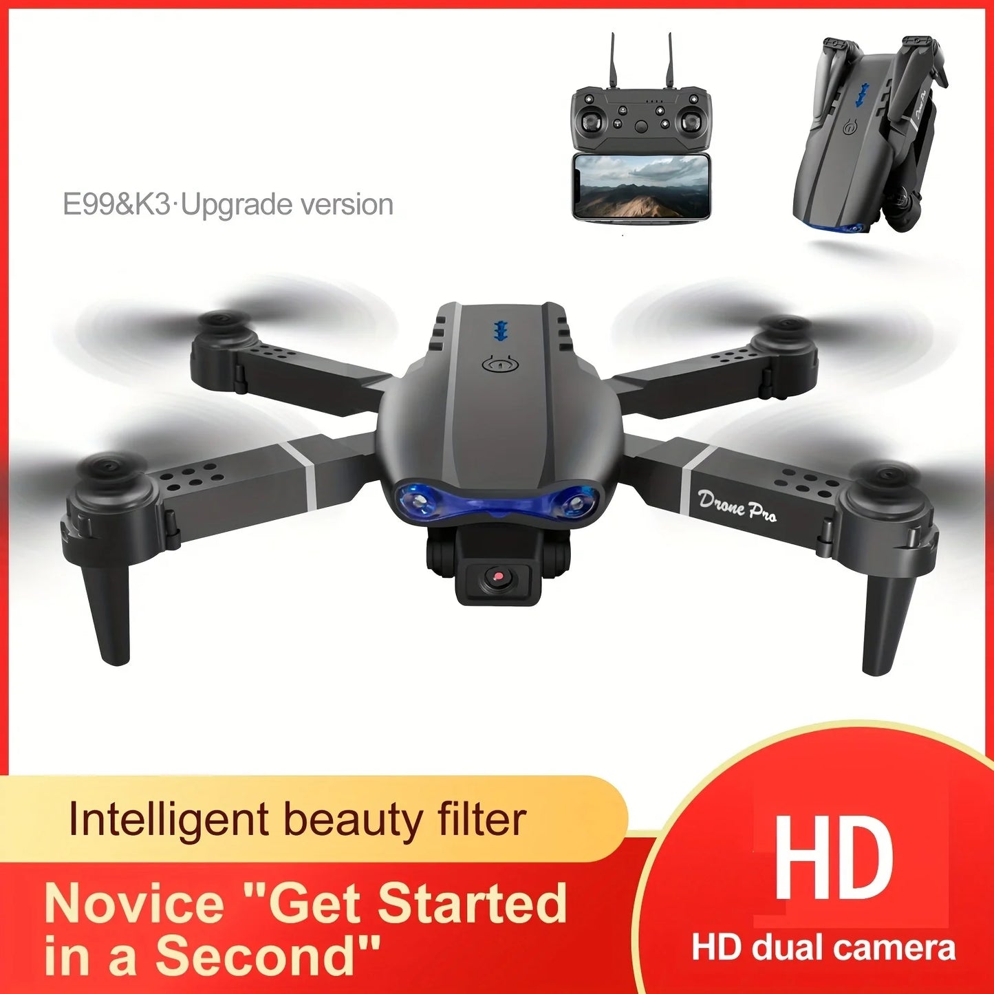 Professional RC Drone, Dual Camera Quadcopter