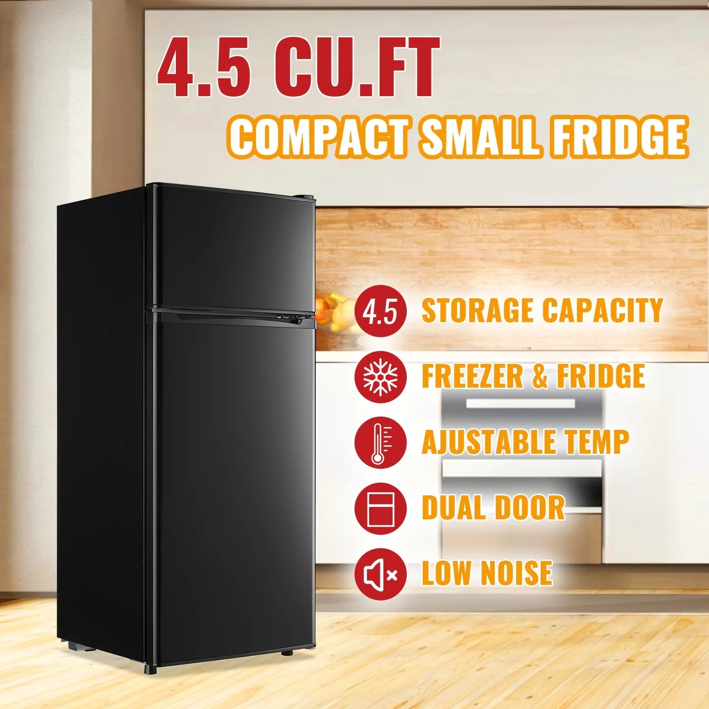 2.5/3.5/4.5 Cu.Ft Mini Fridge with Freezer,