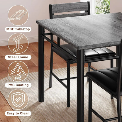Small Kitchen Table with Upholstered Chairs