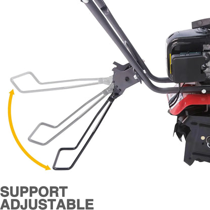 Gas Powered Tiller w Adjustable 4 Steel Tines