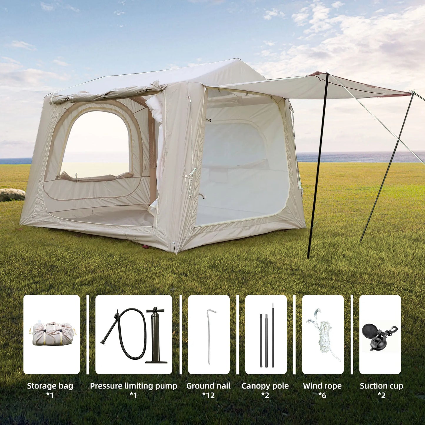 SUV Tent Waterproof Air Glamping for Camping Adult 4/6/8 Person
