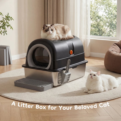 Stainless Steel Cat Litter Enclosed Mat Included