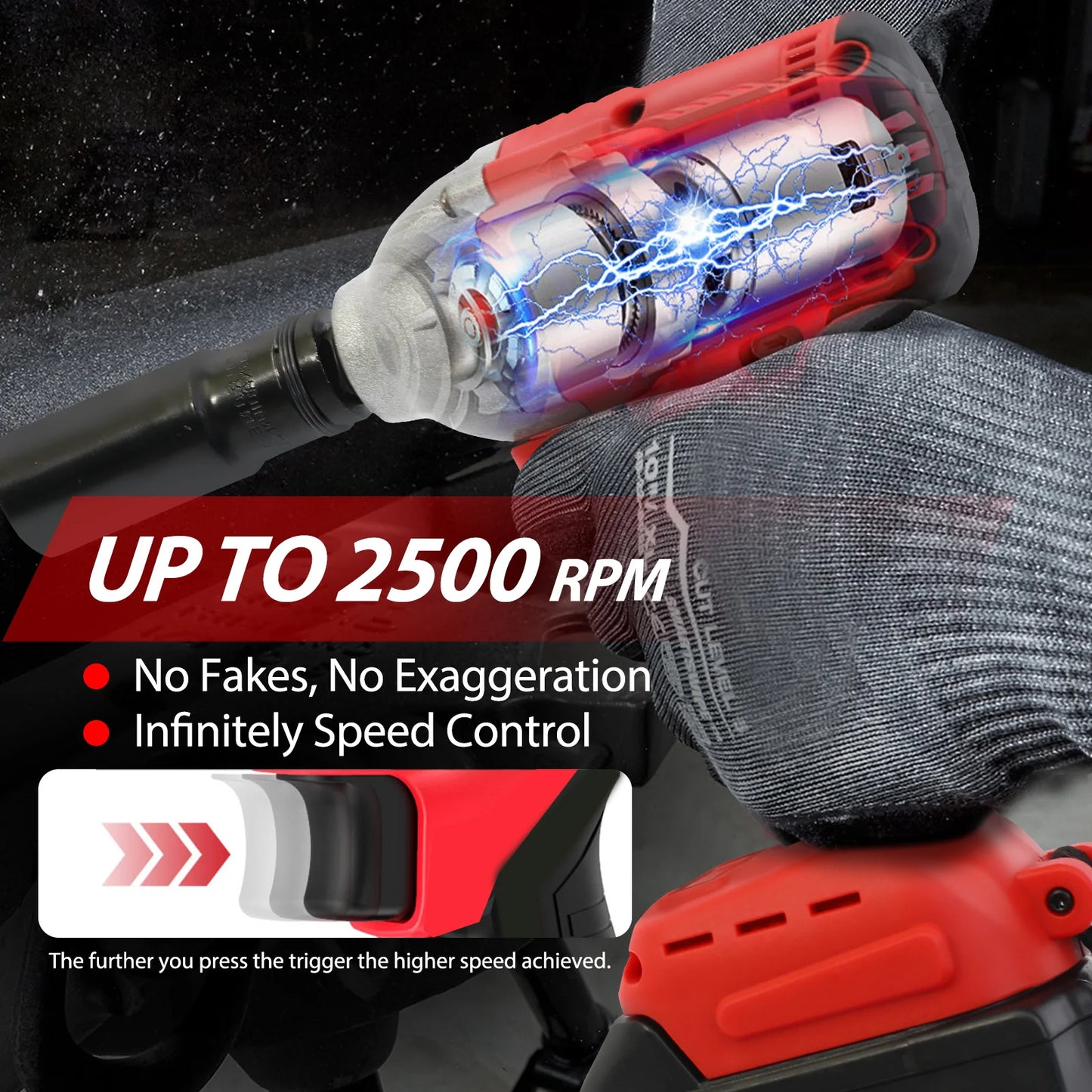 20V Cordless Electric Impact Wrench 1/2 Inch