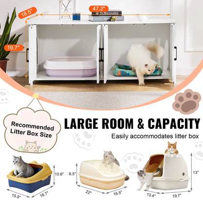 Cat Litter Box Enclosure Hidden Wooden Cabinet